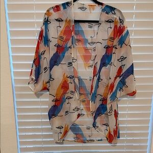 Colorful Abstract Print Kimono